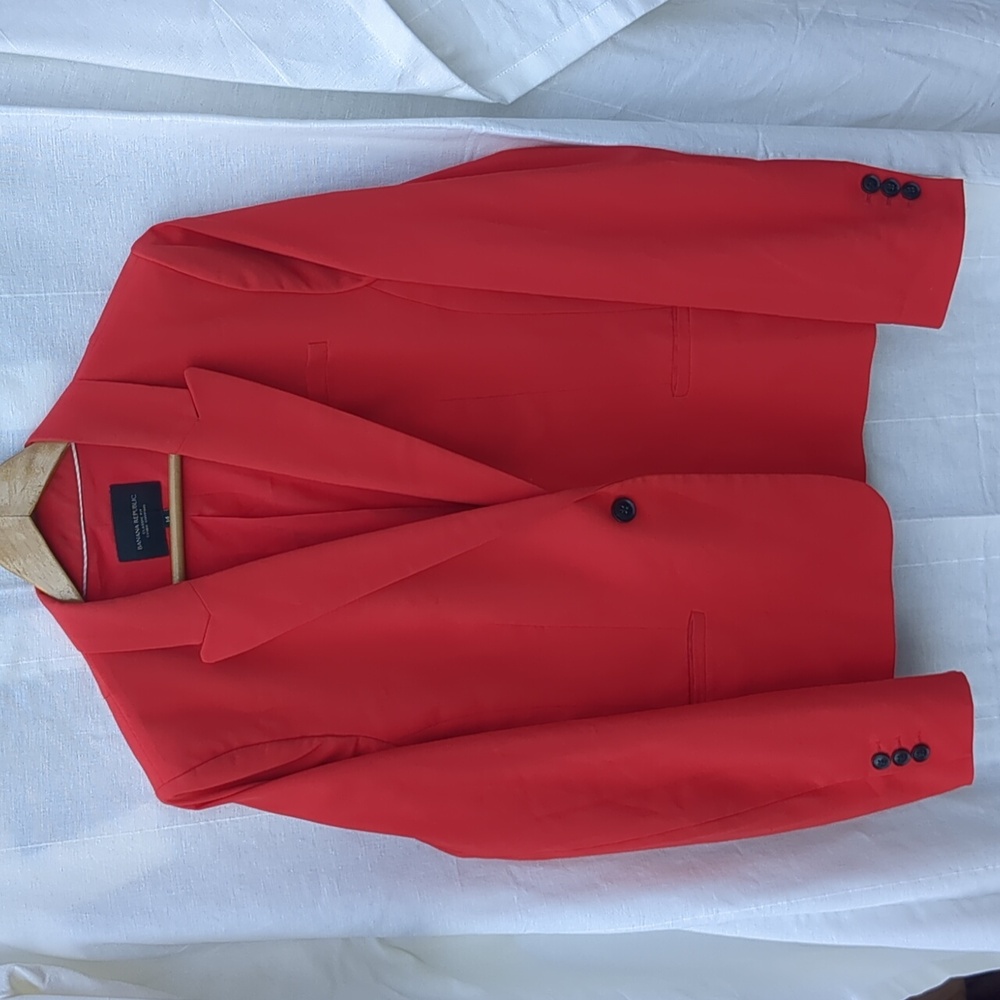 Banana Republic Blazer Tomato Red Wool Jacket 14